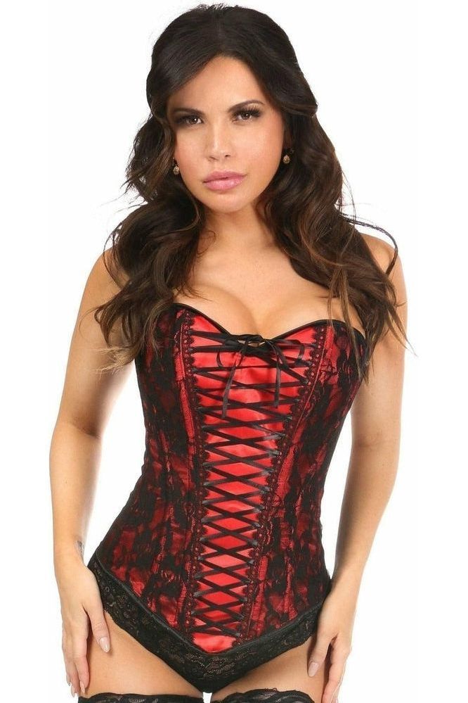 Lavish Red Lace - Up Over Bust Corset w/Black Lace - Daisy Corsets