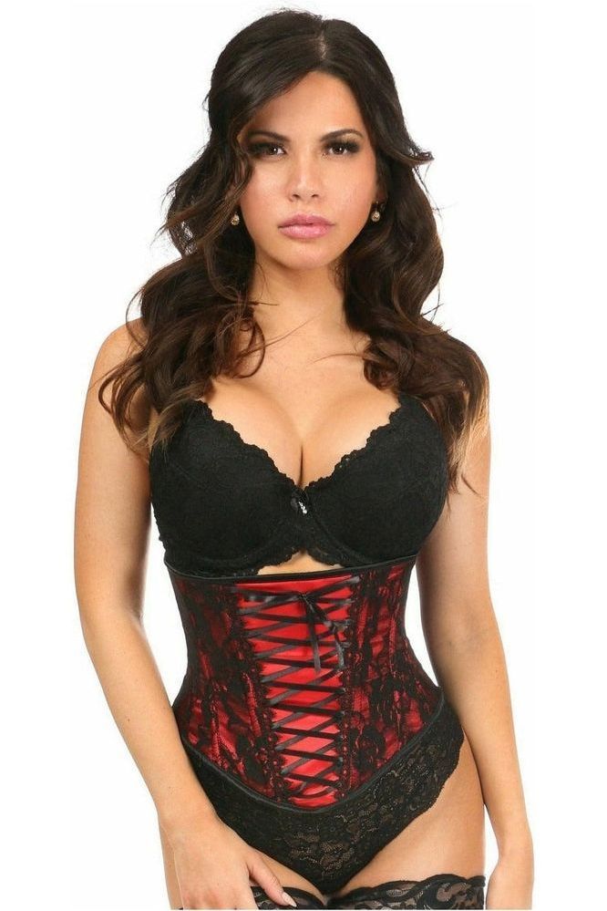 Lavish Red Lace - Up Under Bust Corset w/Black Lace - Daisy Corsets