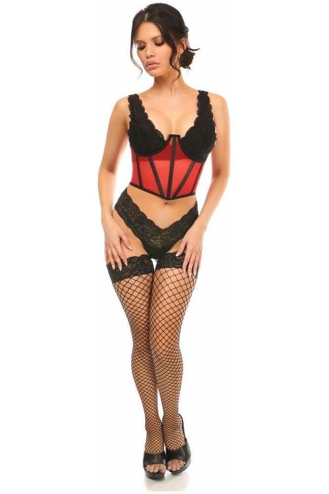 Lavish Red Mesh Open Cup Waist Cincher - Daisy Corsets