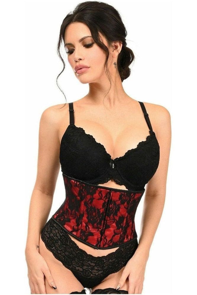 Lavish Red w/Black Lace Overlay Mini Cincher - Daisy Corsets