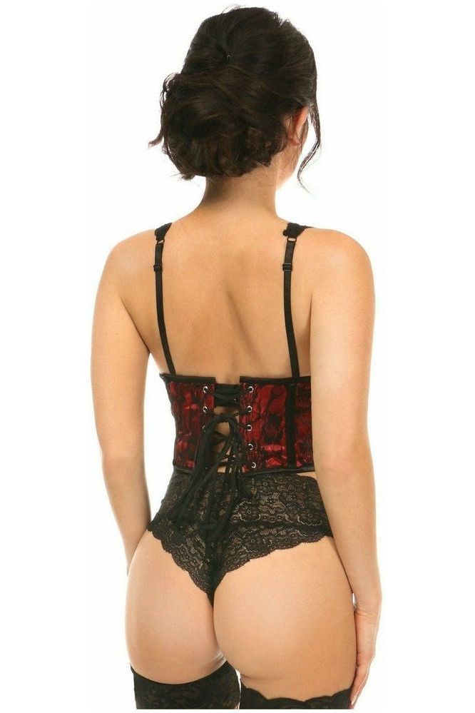 Lavish Red w/Black Lace Overlay Open Cup Waist Cincher - Daisy Corsets