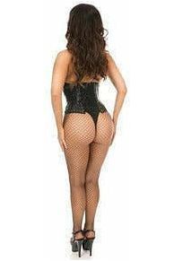 Lavish Wet Look Faux Leather Lace - Up Under Bust Corset - Daisy Corsets