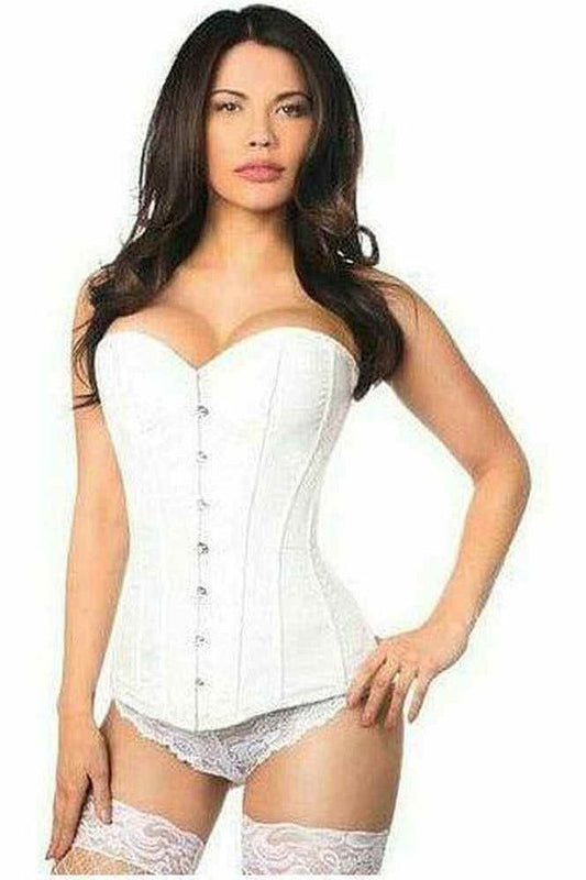 Lavish White Brocade Corset - Daisy Corsets