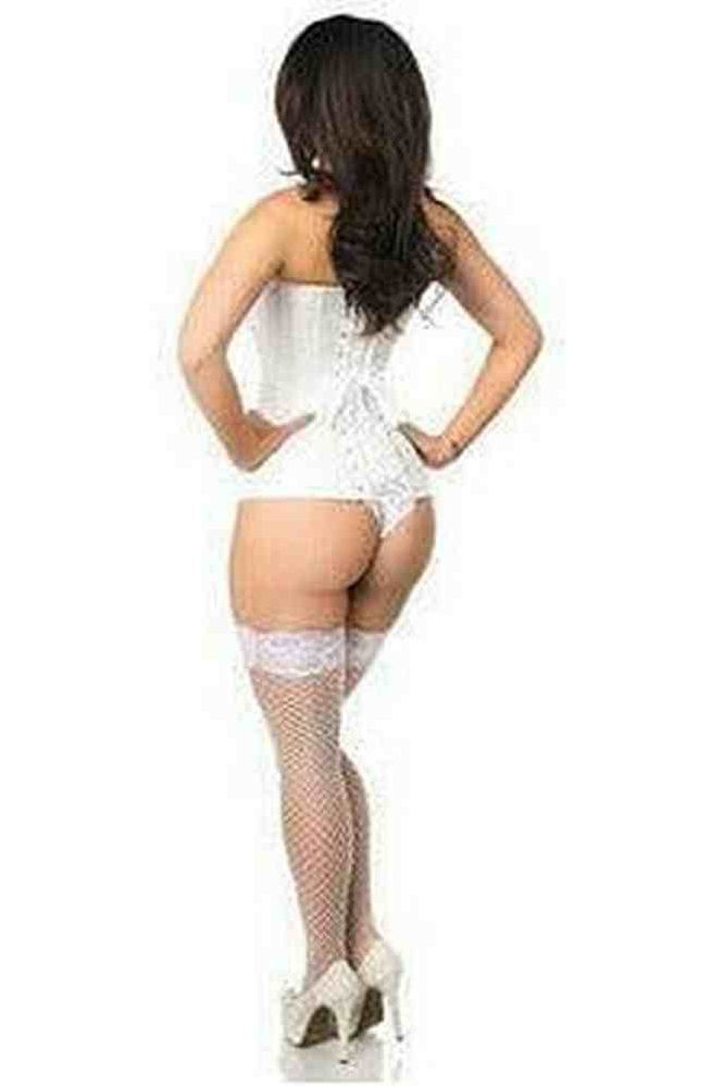 Lavish White Brocade Corset - Daisy Corsets