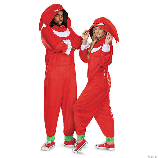 Adult Knuckles Sonic Movie 3 red hooded jumpsuit costume