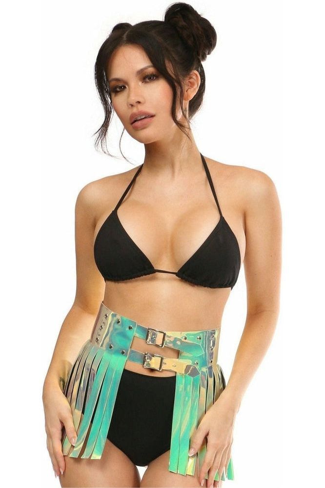 Mint Green Holo Fringe Skirt - Daisy Corsets