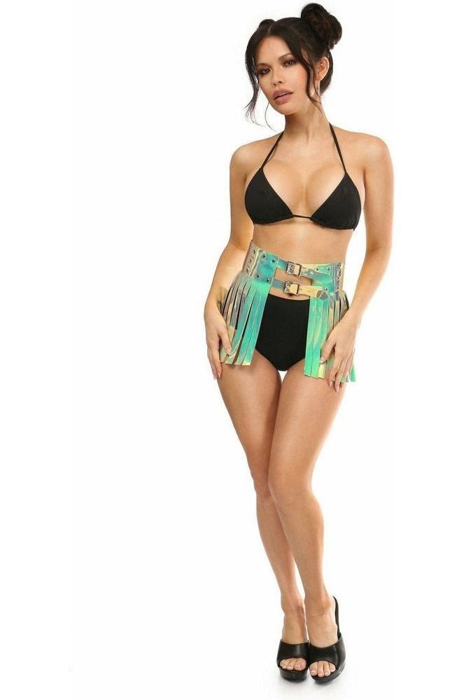 Mint Green Holo Fringe Skirt - Daisy Corsets