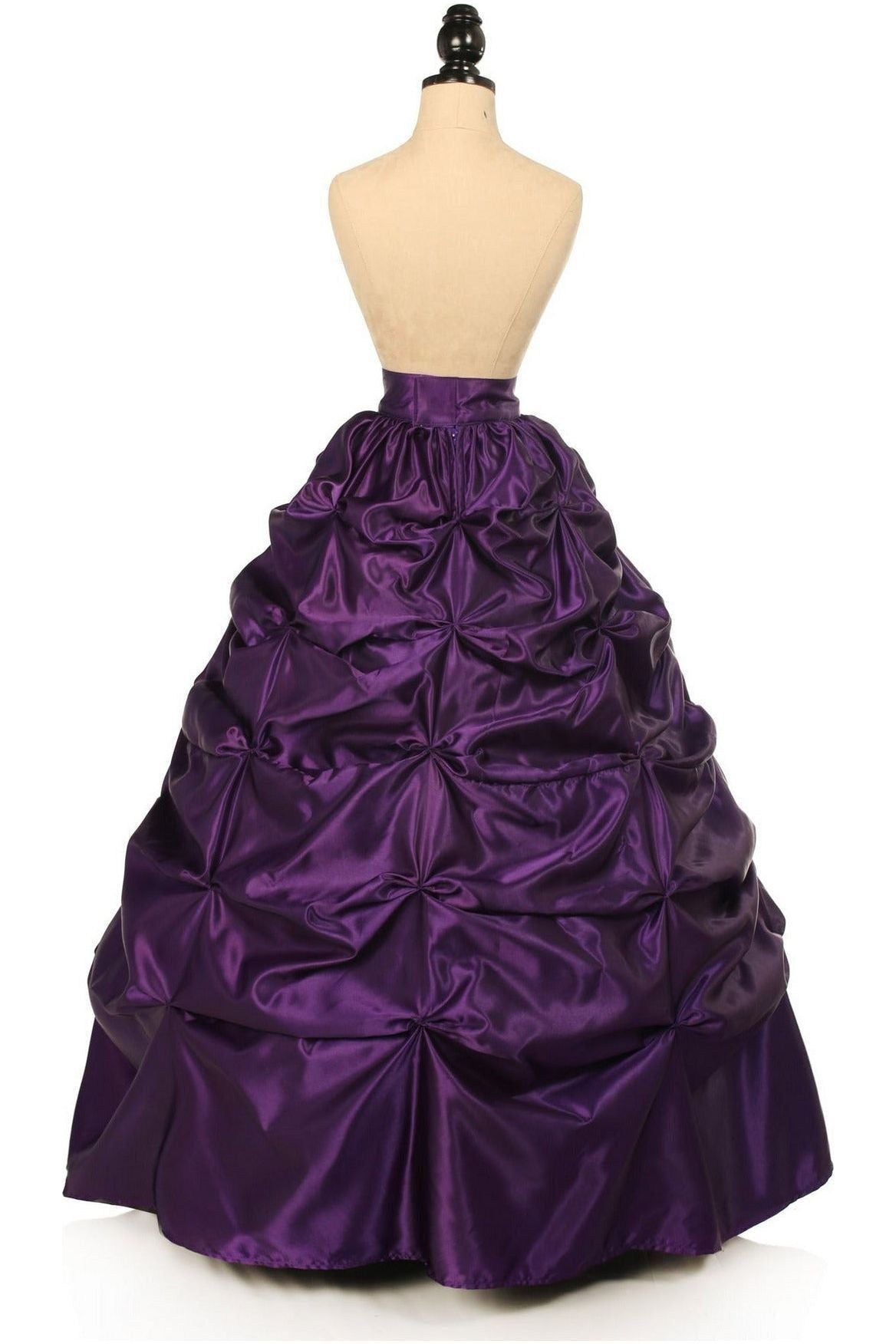Plum Satin Pick - Up Long Skirt - Daisy Corsets