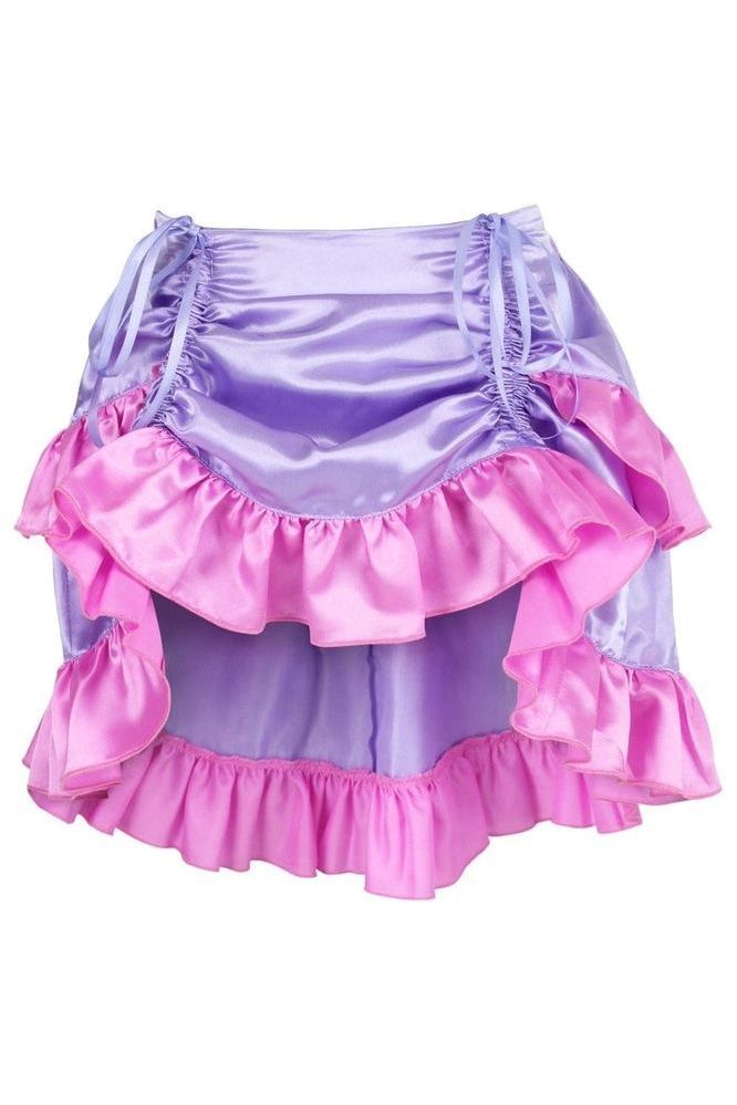 Purple/Pink Satin Ruched Bustle Skirt - Daisy Corsets