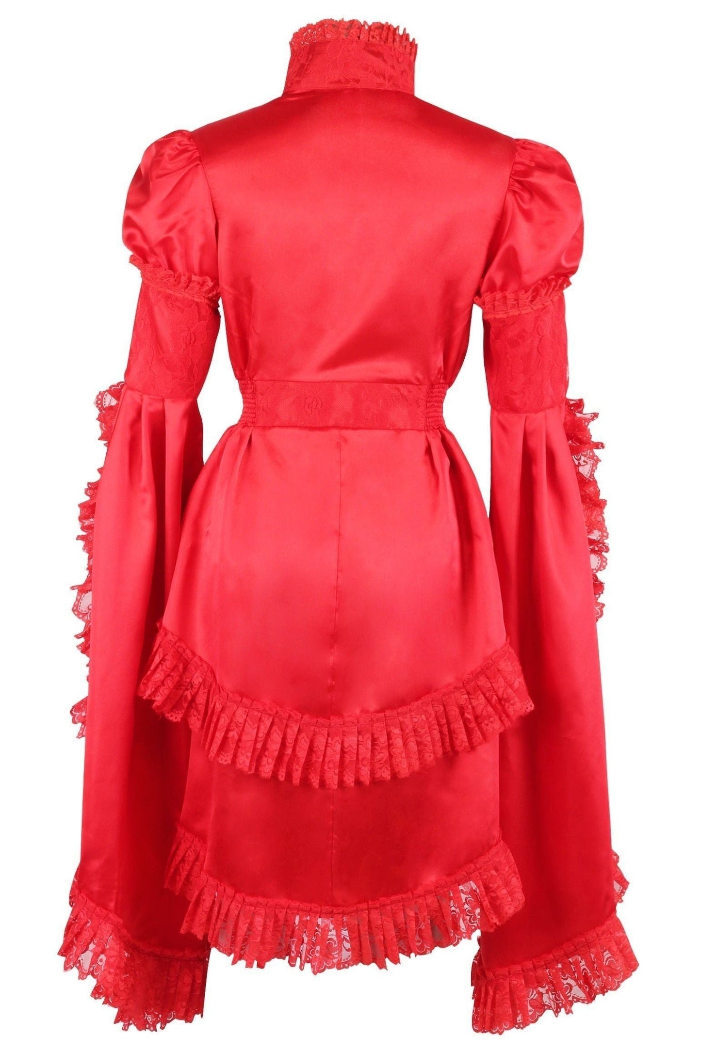 Red Satin & Lace Ruffled Jacket - Daisy Corsets