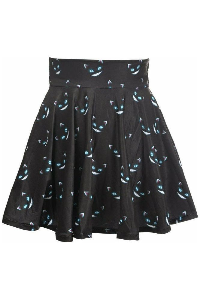 Scary Cats Print Stretch Lycra Skirt - Daisy Corsets
