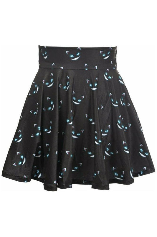 Scary Cats Print Stretch Lycra Skirt - Daisy Corsets