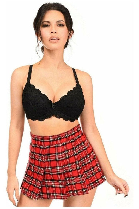 School Girl Red Plaid Mini Skirt - Daisy Corsets