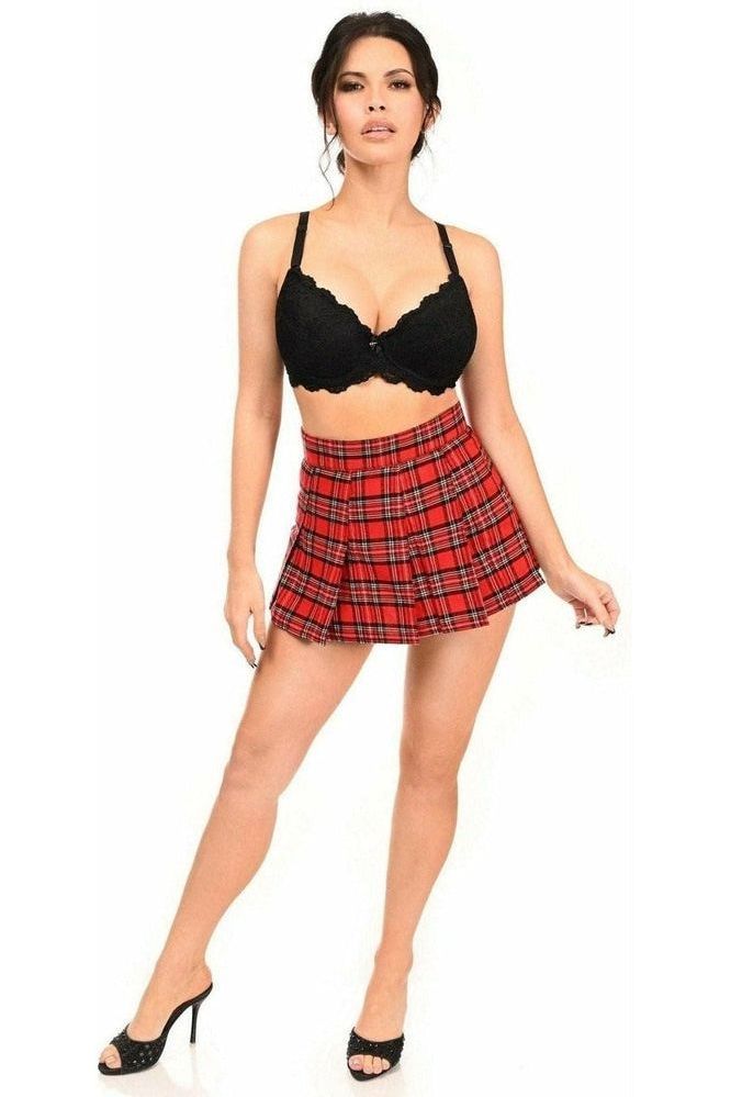 School Girl Red Plaid Mini Skirt - Daisy Corsets