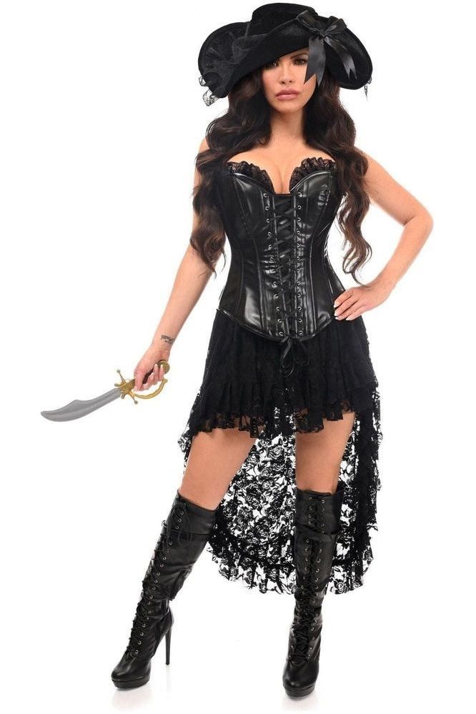 Top Drawer 4 PC Black Lace Premium Pirate Corset Costume - Daisy Corsets