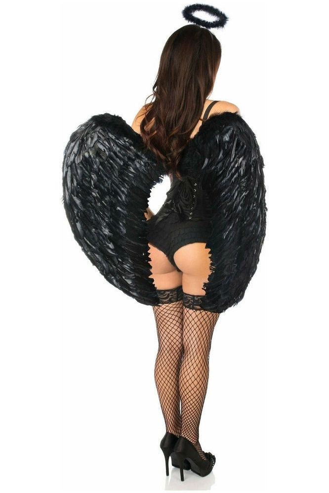 Top Drawer 4 PC Sequin Black Angel Corset Costume - Daisy Corsets
