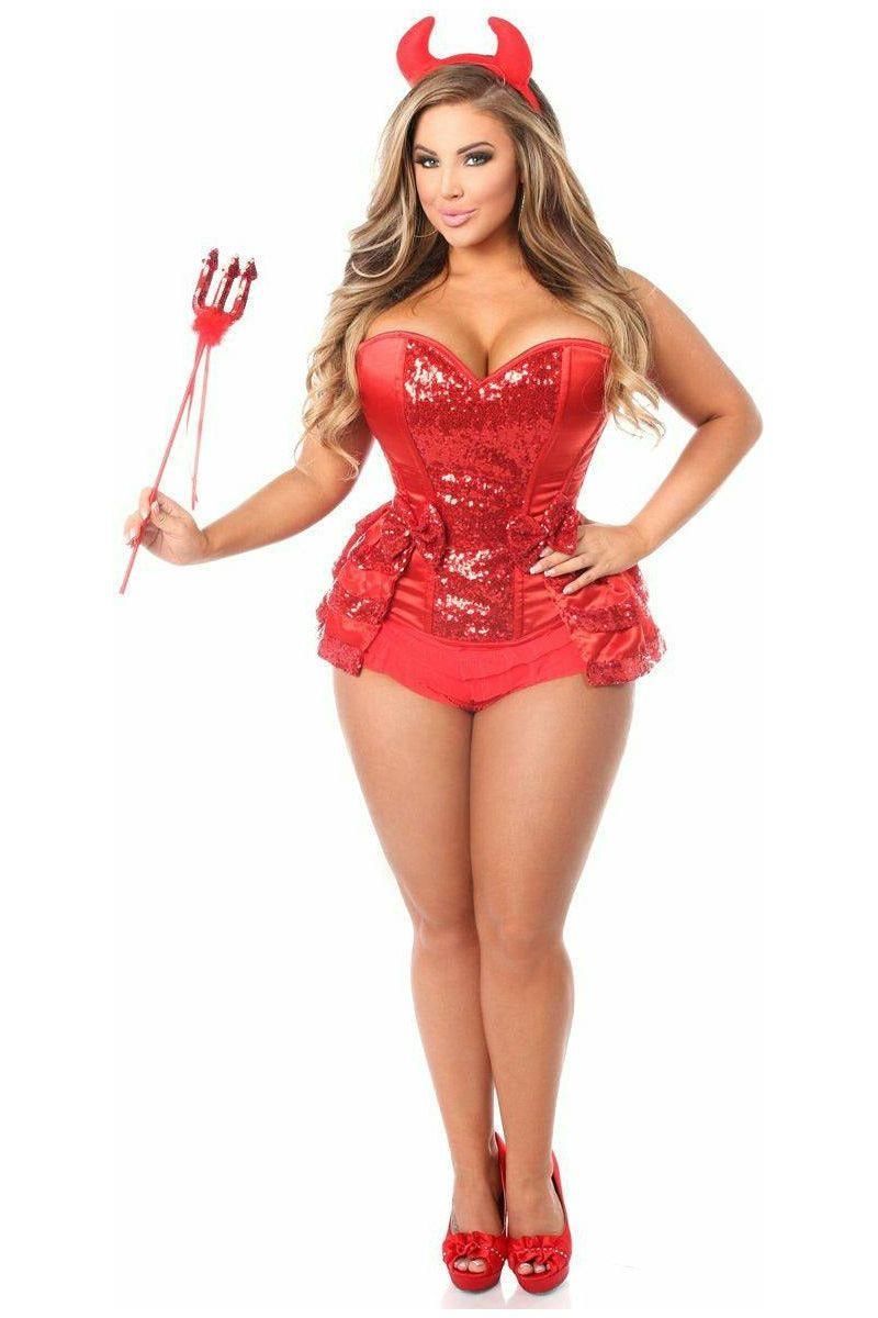 Top Drawer 5 PC Red Hot Devil Costume - Daisy Corsets