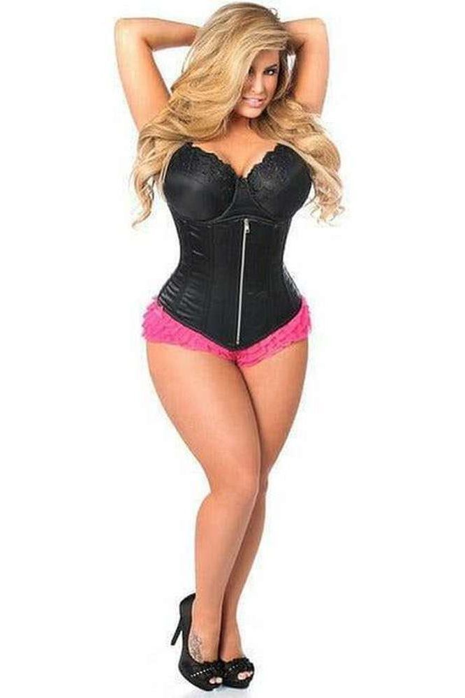 Top Drawer Black Satin Underbust Steel Boned Corset - Daisy Corsets