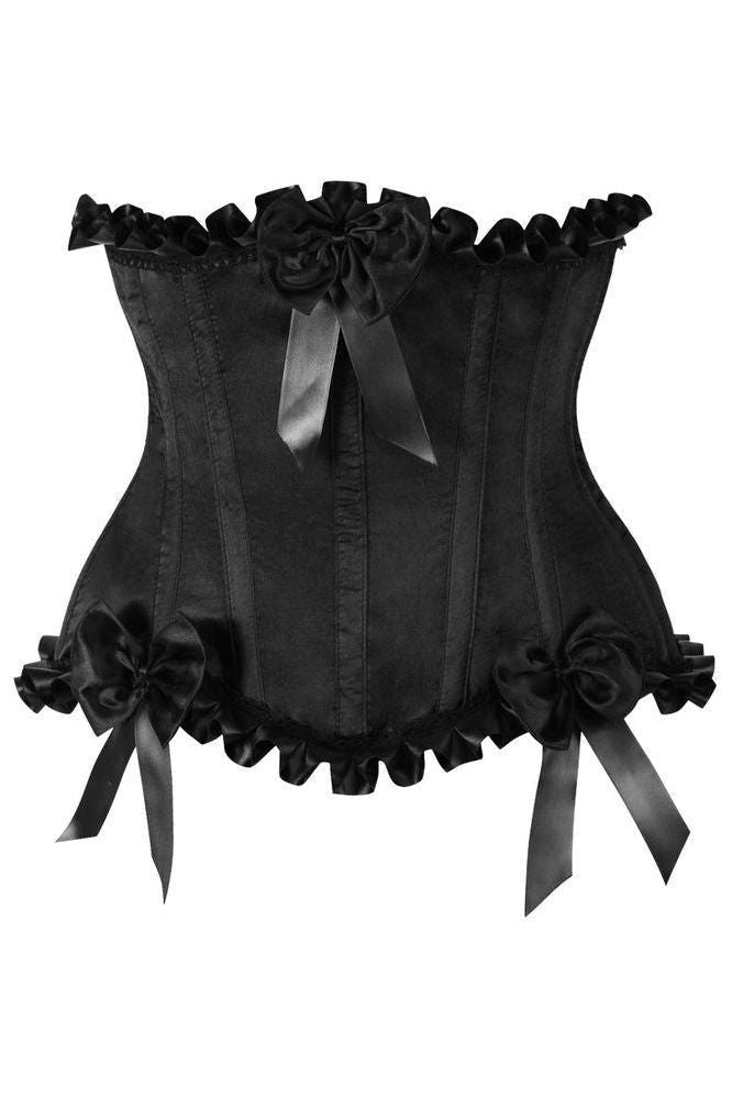 Top Drawer Black Steel Boned Burlesque Underbust Corset Waist Cincher - Daisy Corsets