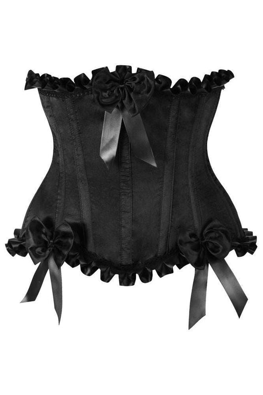 Top Drawer Black Steel Boned Burlesque Underbust Corset Waist Cincher - Daisy Corsets