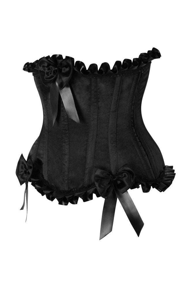 Top Drawer Black Steel Boned Burlesque Underbust Corset Waist Cincher - Daisy Corsets