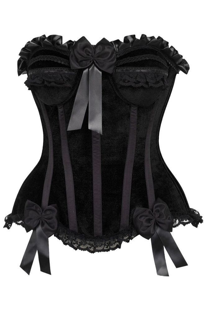 Top Drawer Black Velvet Steel Boned Burlesque Corset - Daisy Corsets