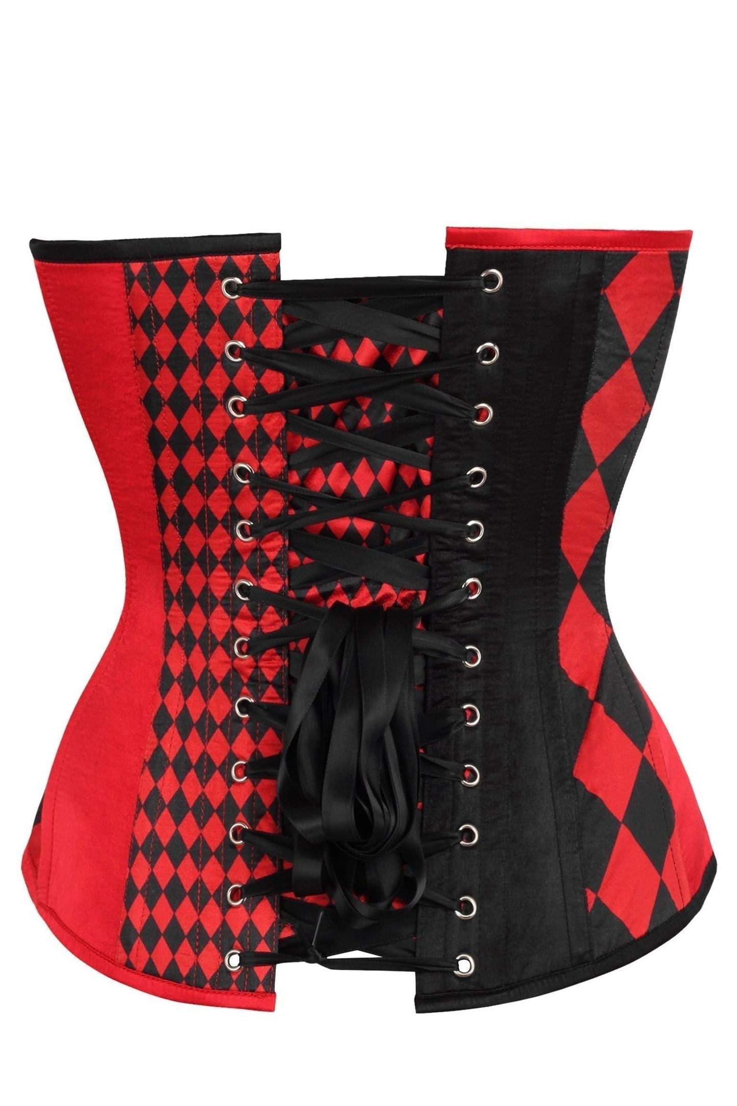 Top Drawer Black/Red Print Steel Boned Corset - Daisy Corsets