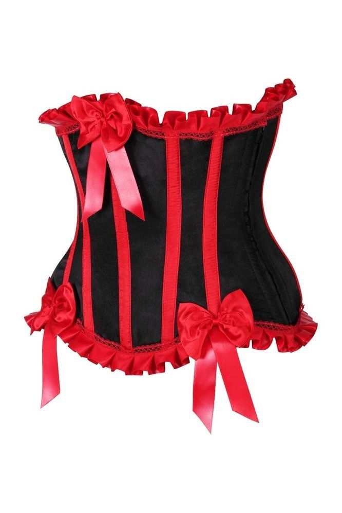 Top Drawer Black/Red Steel Boned Burlesque Underbust Corset Waist Cincher - Daisy Corsets