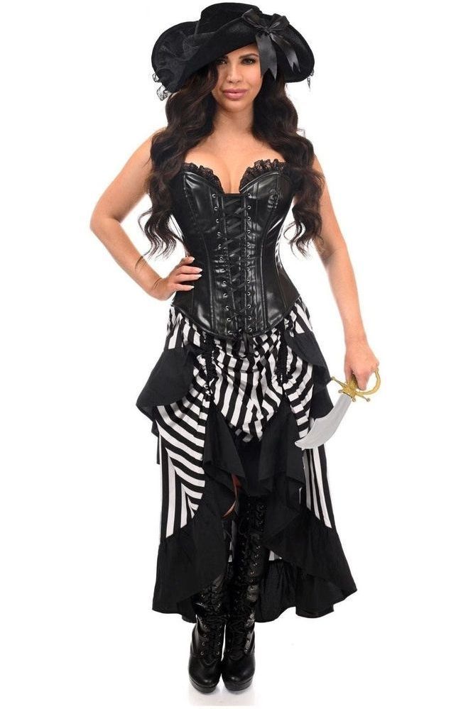 Top Drawer Black/White Striped Premium Corset Costume - Daisy Corsets