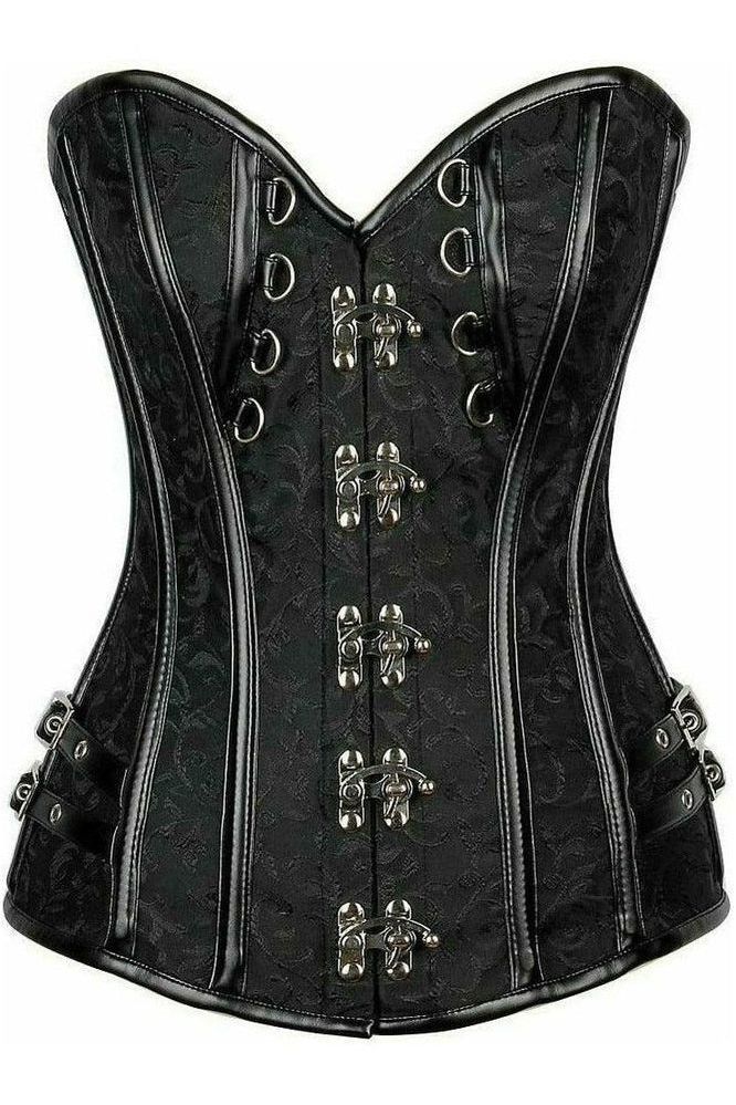 Top Drawer Brocade & Faux Leather Steel Boned Corset - Daisy Corsets
