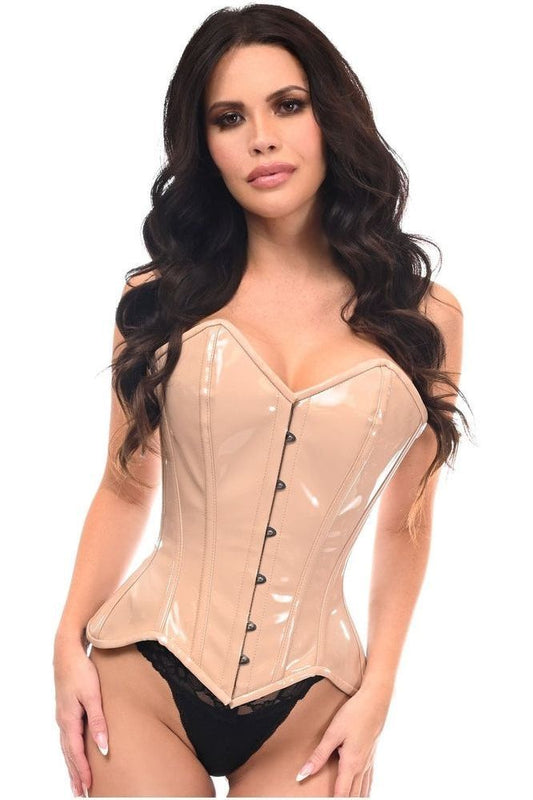 Top Drawer Nude Patent Steel Boned Overbust Corset - Daisy Corsets