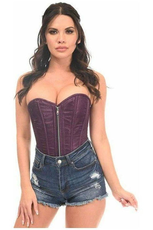 Top Drawer Plum Brocade Steel Boned Corset - Daisy Corsets