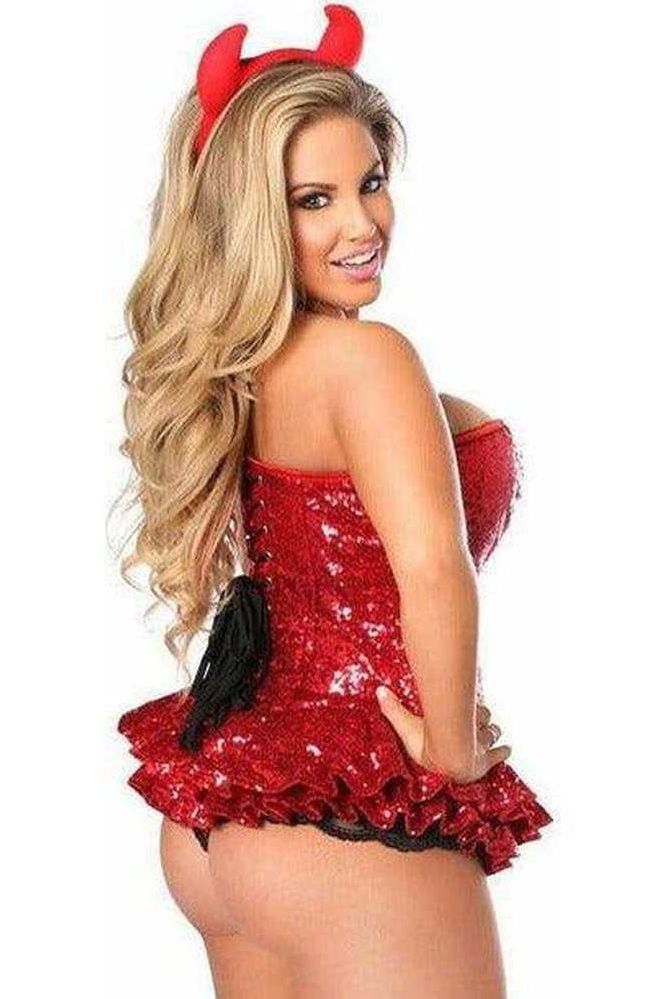 Top Drawer Premium Sequin Devil Corset Dress Costume - Daisy Corsets