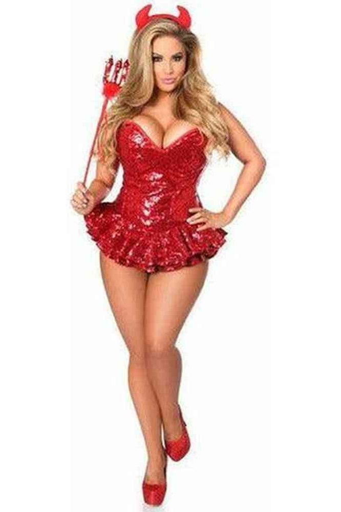 Top Drawer Premium Sequin Devil Corset Dress Costume - Daisy Corsets