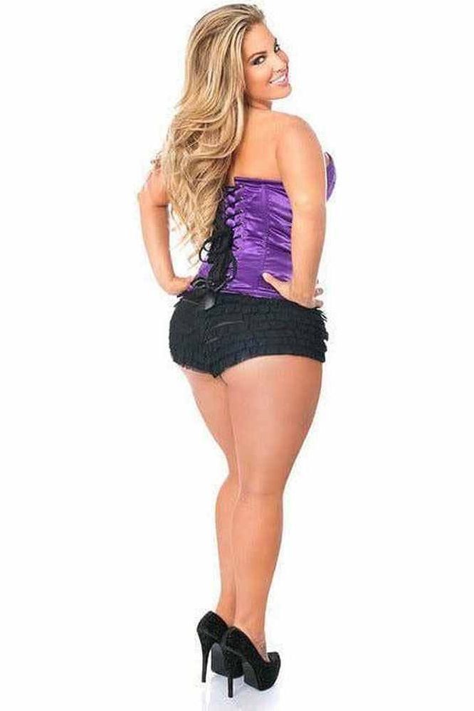 Top Drawer Purple Satin Steel Boned Corset - Daisy Corsets