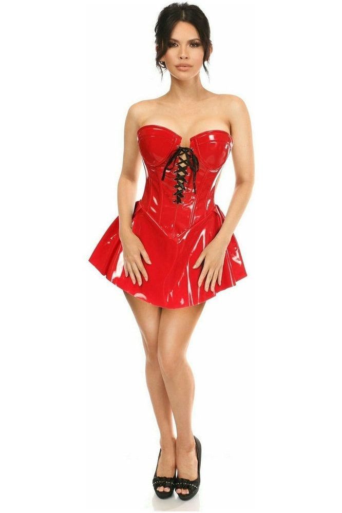 Top Drawer Red Patent Steel Boned Corseted Dress - Daisy Corsets