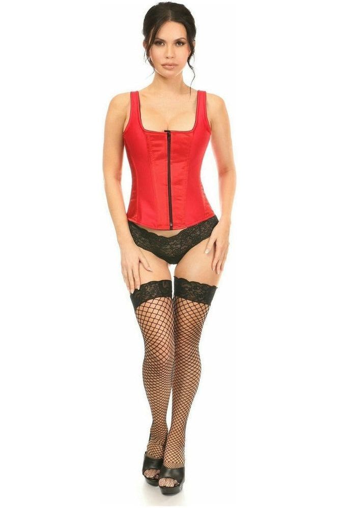 Top Drawer Red Satin Steel Boned Corset w/Straps - Daisy Corsets