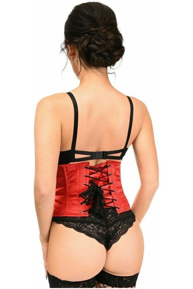 Top Drawer Red Satin Steel Boned Mini Cincher - Daisy Corsets