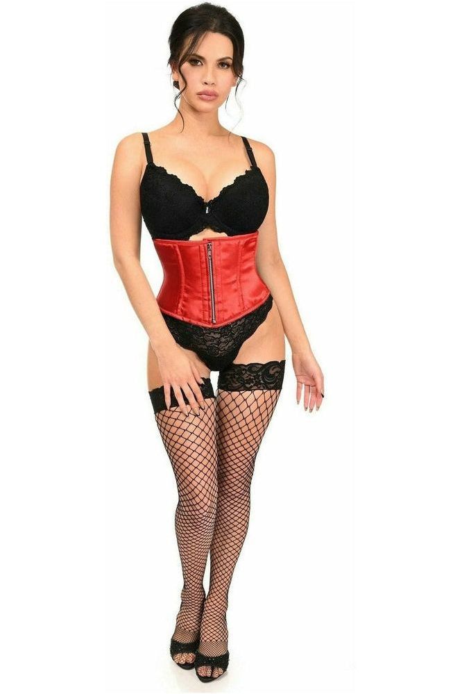 Top Drawer Red Satin Steel Boned Mini Cincher - Daisy Corsets