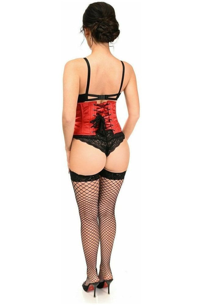 Top Drawer Red Satin Steel Boned Mini Cincher - Daisy Corsets