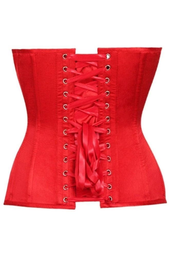 Top Drawer Red Satin Steel Boned Overbust Corset - Daisy Corsets