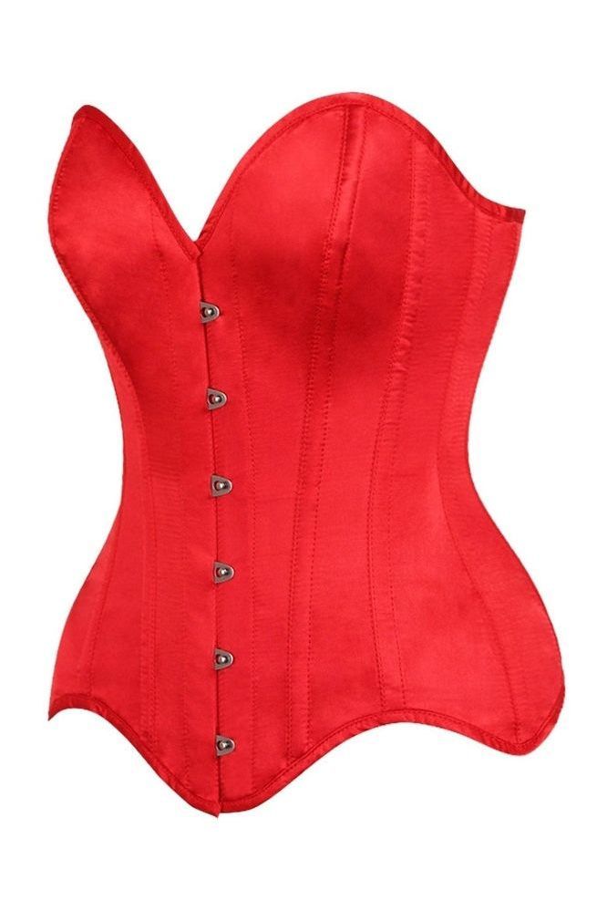 Top Drawer Red Satin Steel Boned Overbust Corset - Daisy Corsets