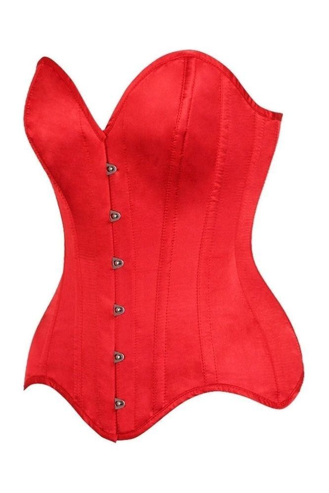 Top Drawer Red Satin Steel Boned Overbust Corset - Daisy Corsets