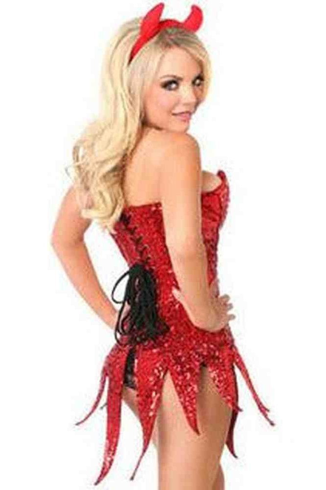 Top Drawer Red Sequin Devil Corset Dress Costume - Daisy Corsets