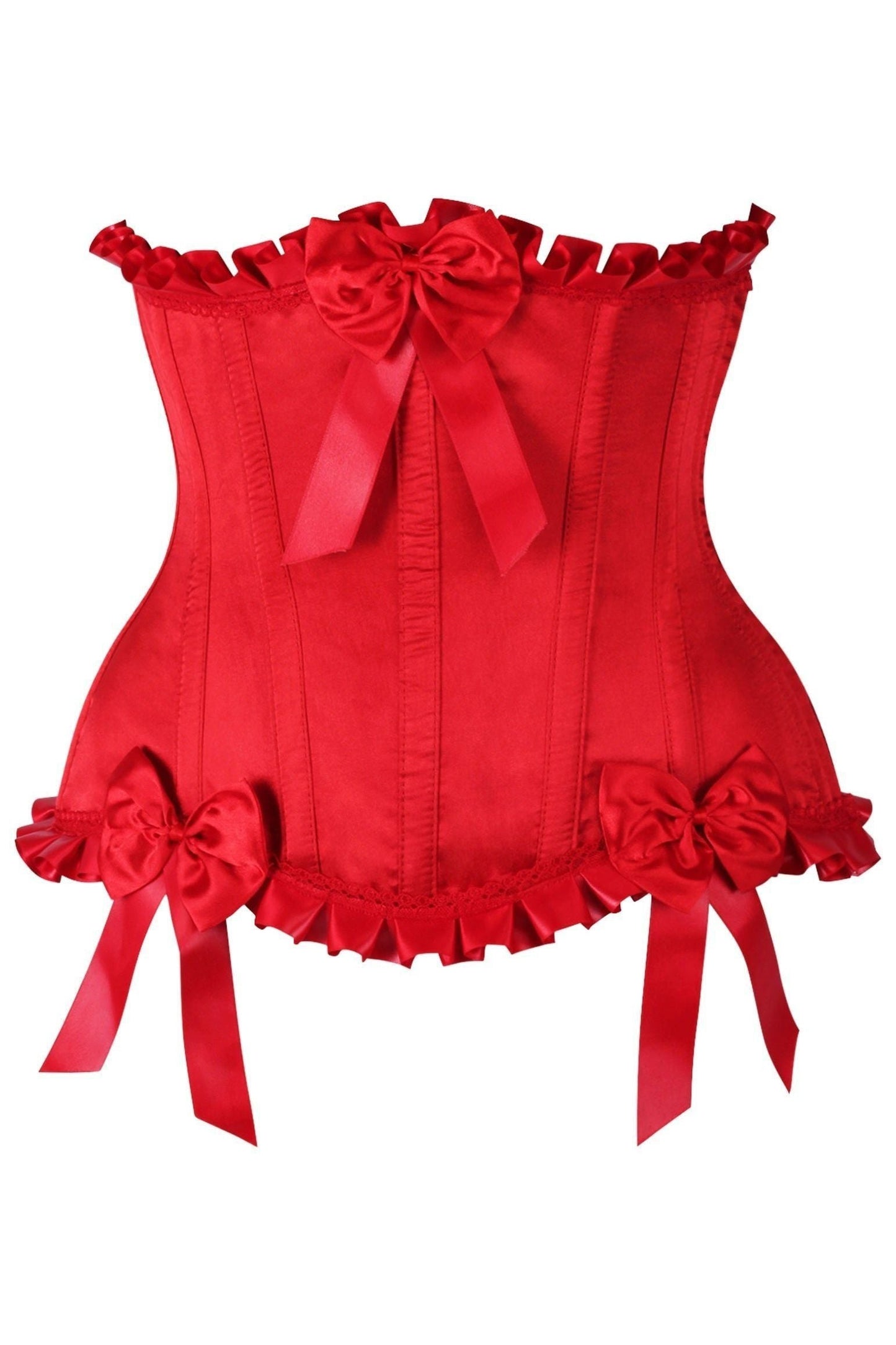 Top Drawer Red Steel Boned Burlesque Underbust Corset Waist Cincher - Daisy Corsets