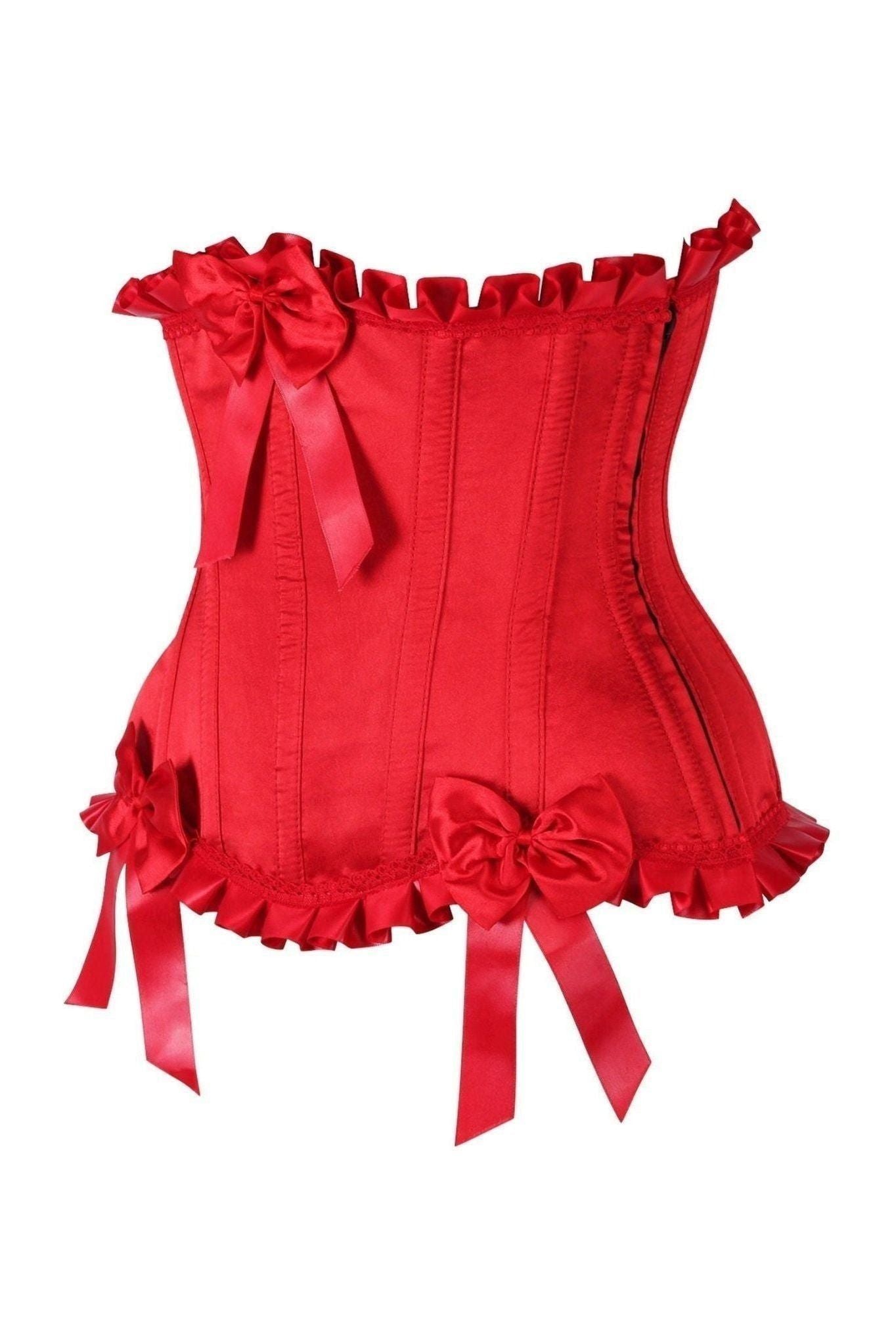 Top Drawer Red Steel Boned Burlesque Underbust Corset Waist Cincher - Daisy Corsets