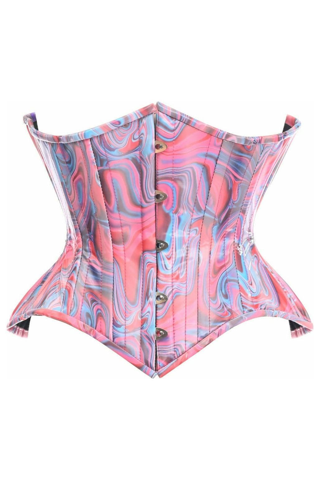 Top Drawer Retro Swirl Steel Boned Curvy Cut Underbust Cincher Corset - Daisy Corsets