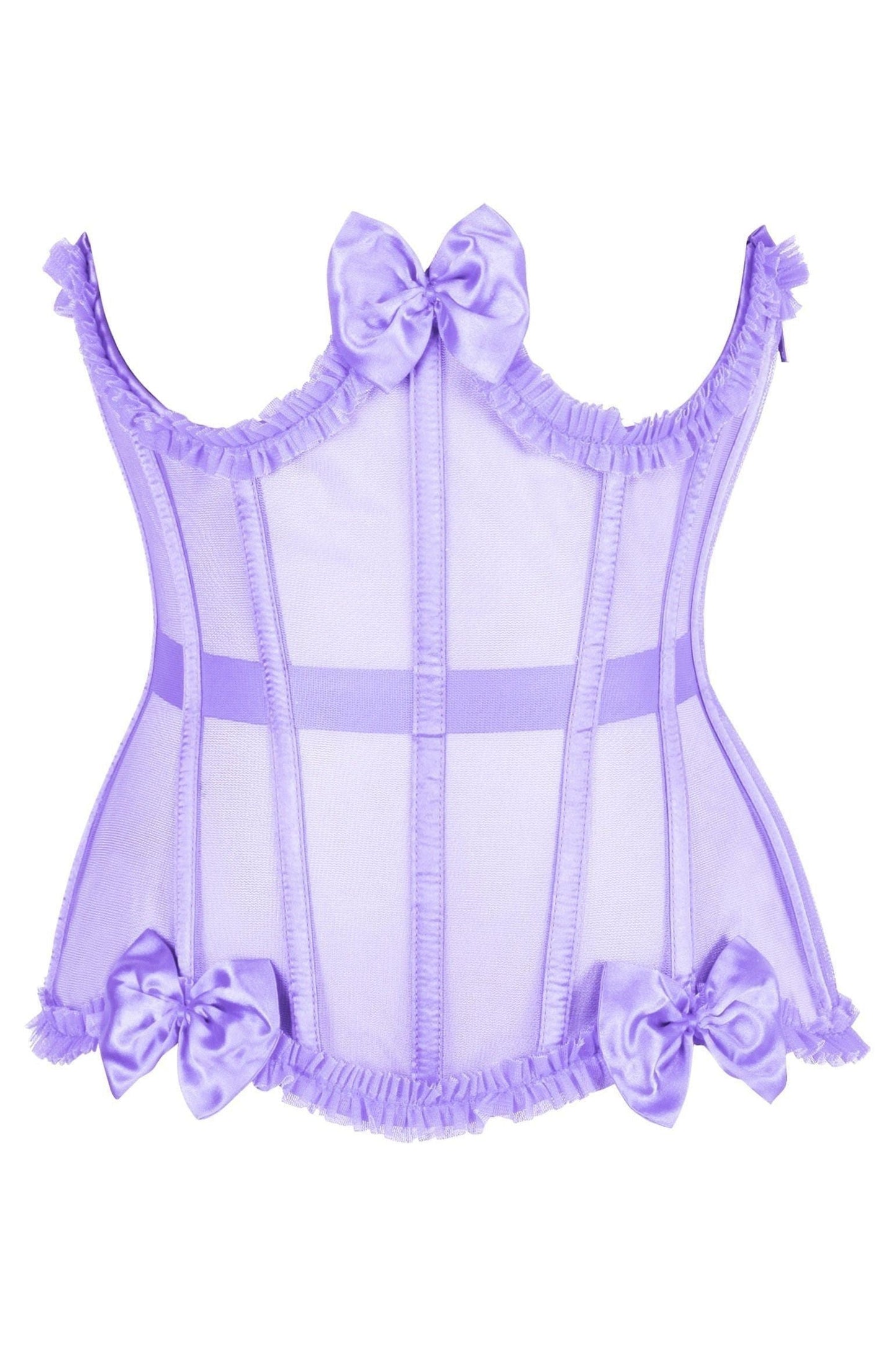 Top Drawer Steel Boned Lavender Mesh Underwire Burlesque Underbust Corset Cincher - Daisy Corsets