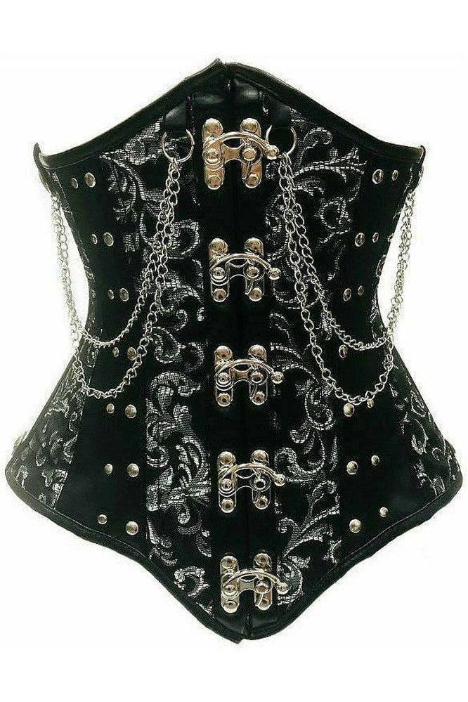 Top Drawer Steel Boned Underbust Corset w/Chains and Clasps - Daisy Corsets