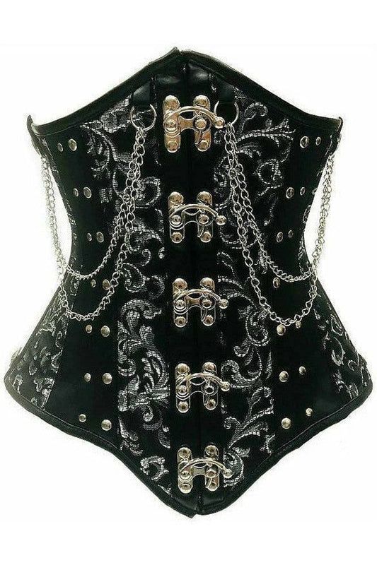 Top Drawer Steel Boned Underbust Corset w/Chains and Clasps - Daisy Corsets